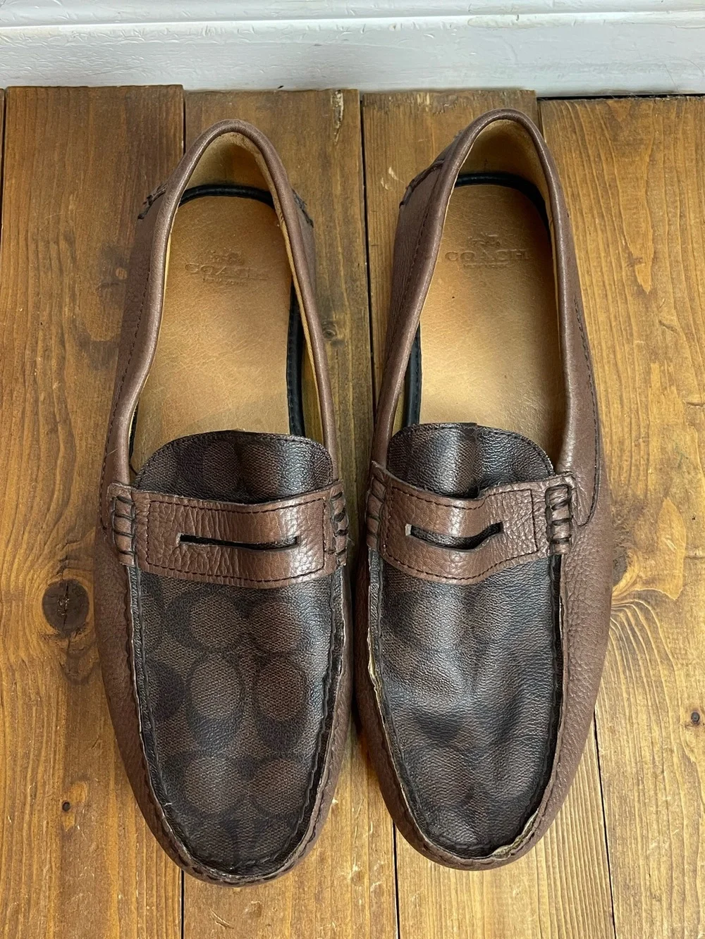 Coach Mens Mercer Penny loafers brown size 11D
